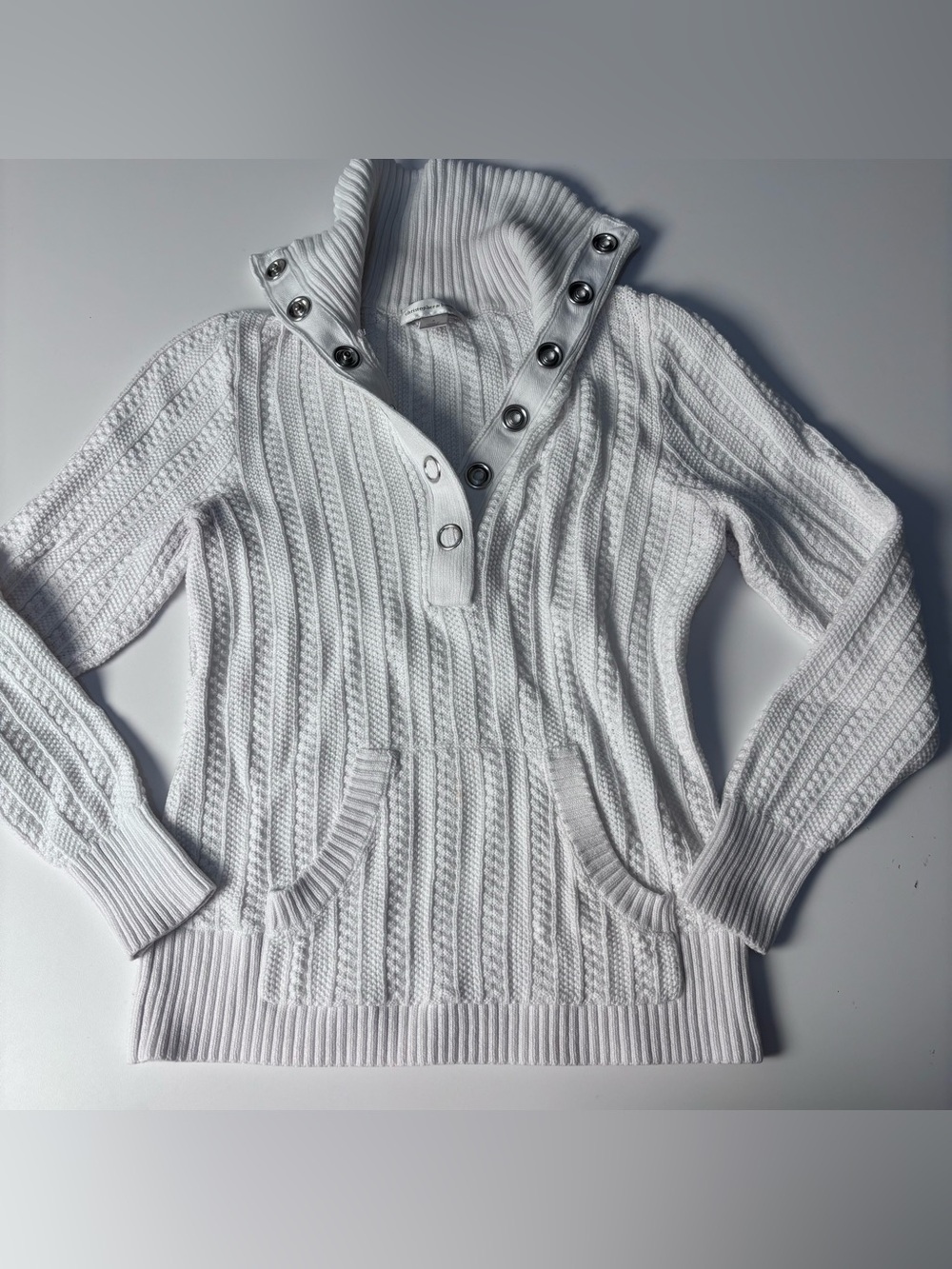 Christopher & Banks White Cable Knit Chunky Sweater - Size S